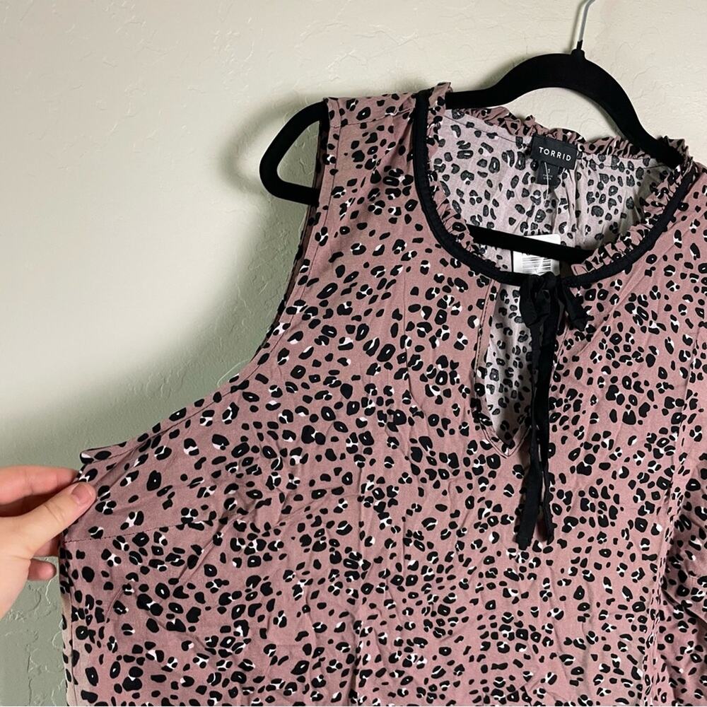 Torrid Brown Leopard Tie Neck Tank 1X NWT 11806739 - Picture 5 of 13